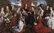 Master of the Saint Lucy Legend Virgin Surrounded by Female Saints oil painting
